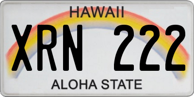 HI license plate XRN222