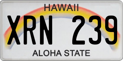 HI license plate XRN239