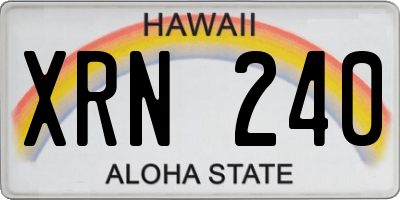 HI license plate XRN240