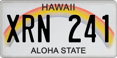 HI license plate XRN241