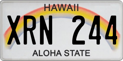 HI license plate XRN244