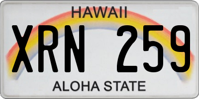 HI license plate XRN259