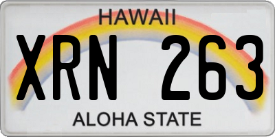 HI license plate XRN263
