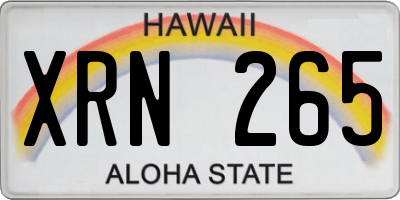HI license plate XRN265