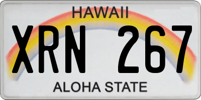 HI license plate XRN267