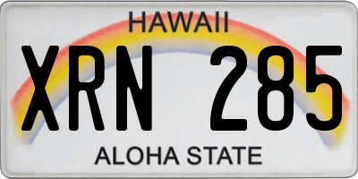 HI license plate XRN285