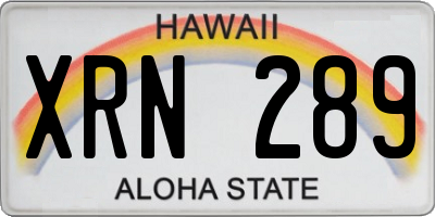 HI license plate XRN289