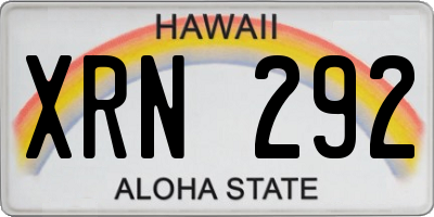HI license plate XRN292