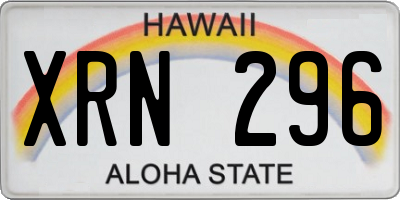 HI license plate XRN296