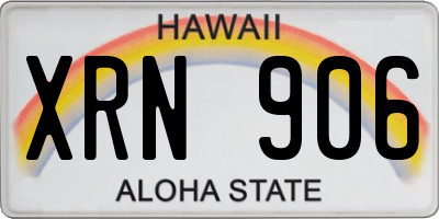 HI license plate XRN906