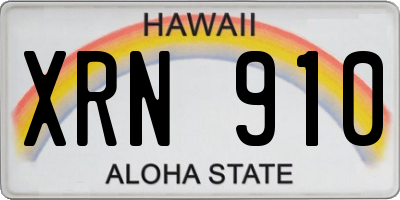 HI license plate XRN910