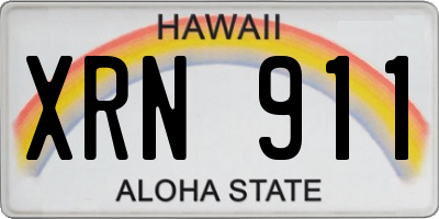 HI license plate XRN911