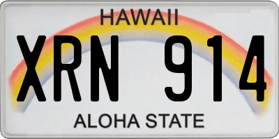 HI license plate XRN914