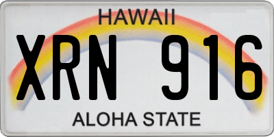 HI license plate XRN916