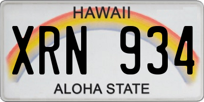 HI license plate XRN934
