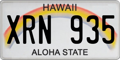 HI license plate XRN935