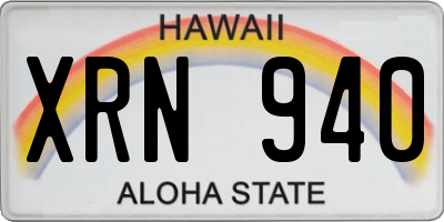 HI license plate XRN940