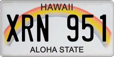 HI license plate XRN951