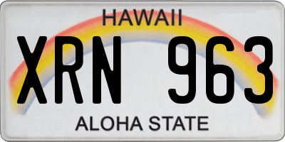 HI license plate XRN963