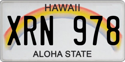 HI license plate XRN978
