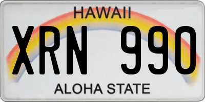 HI license plate XRN990