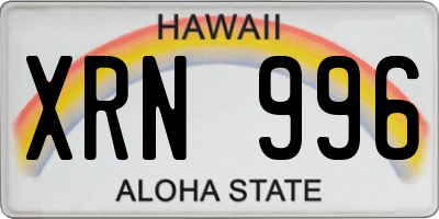 HI license plate XRN996