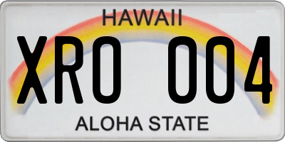 HI license plate XRO004