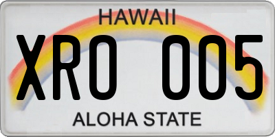 HI license plate XRO005