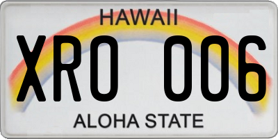 HI license plate XRO006