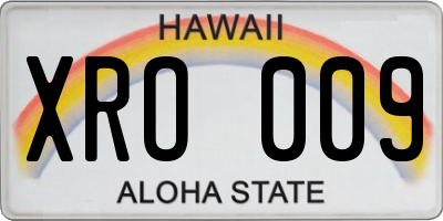 HI license plate XRO009
