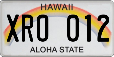 HI license plate XRO012