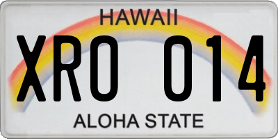 HI license plate XRO014