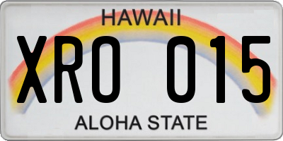 HI license plate XRO015