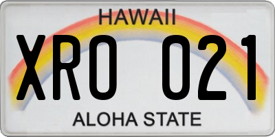 HI license plate XRO021