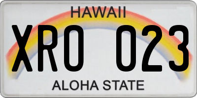 HI license plate XRO023