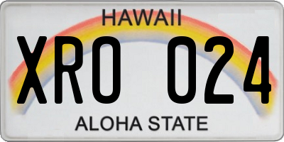 HI license plate XRO024