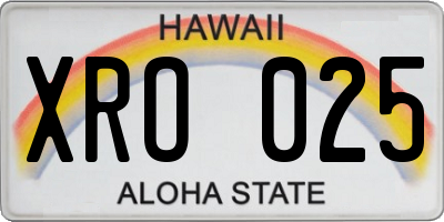 HI license plate XRO025