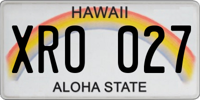HI license plate XRO027