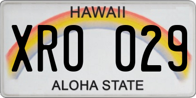 HI license plate XRO029