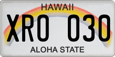 HI license plate XRO030