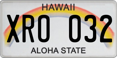 HI license plate XRO032