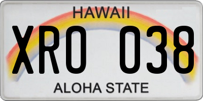 HI license plate XRO038