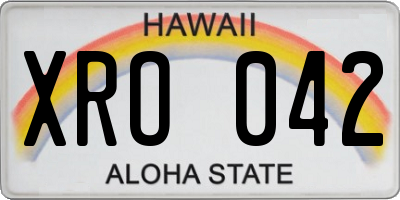 HI license plate XRO042