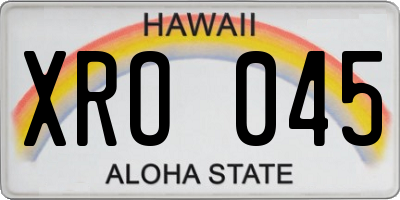 HI license plate XRO045