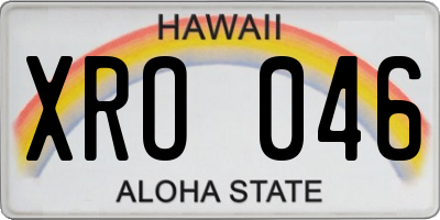 HI license plate XRO046