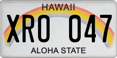 HI license plate XRO047