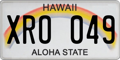 HI license plate XRO049
