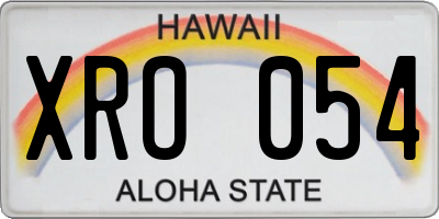 HI license plate XRO054