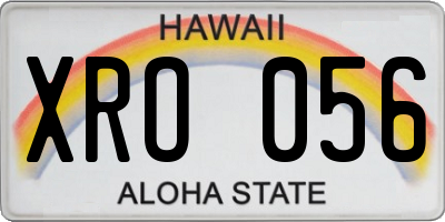 HI license plate XRO056