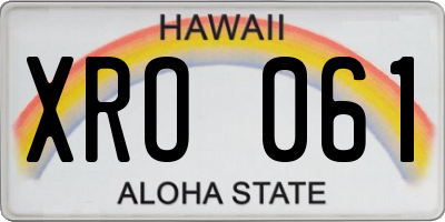 HI license plate XRO061